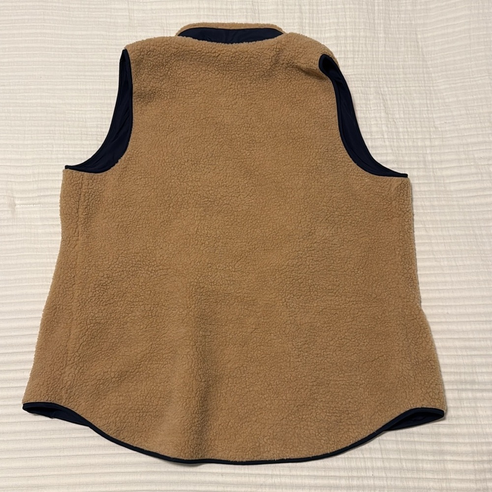 Crown & Ivy Tan Sherpa Vest with Navy Blue Accents - Picture 5 of 5